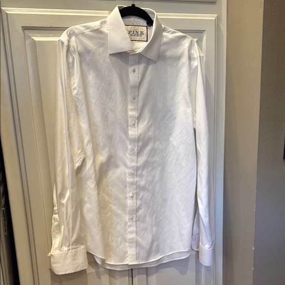 Thomas Pink Brand Dress Shirt Slim Fit White Formal Wear Men's 16 1/2 Cotton - Picture 3 of 12
